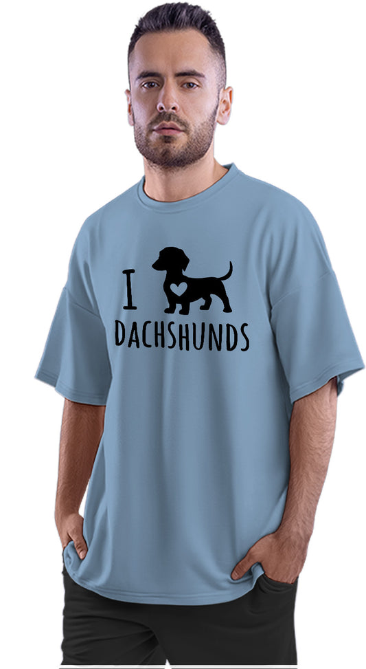 I Love Dachshunds Oversized Unisex T-shirt