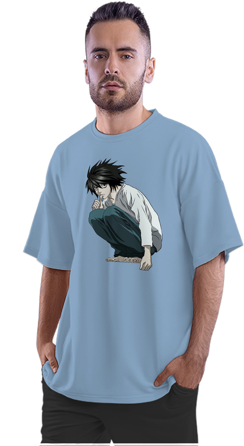 L Crouching Death Note Oversized Unisex T-shirt