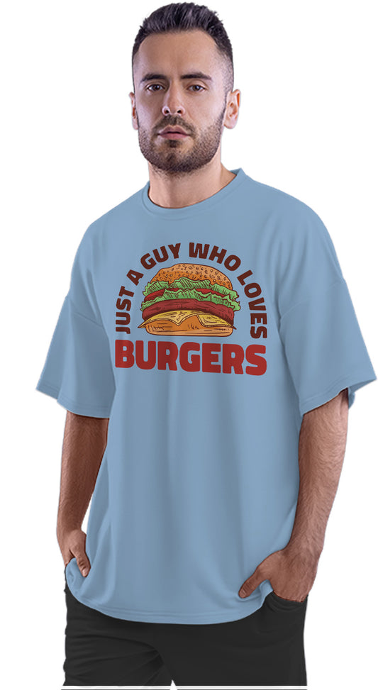 Just A Guy Who Loves Burgers Oversized Unisex T-shirt