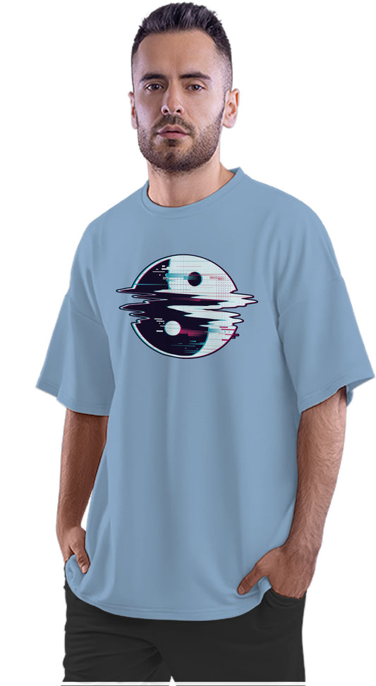 Yin Yang Glitch Oversized Unisex T-shirt