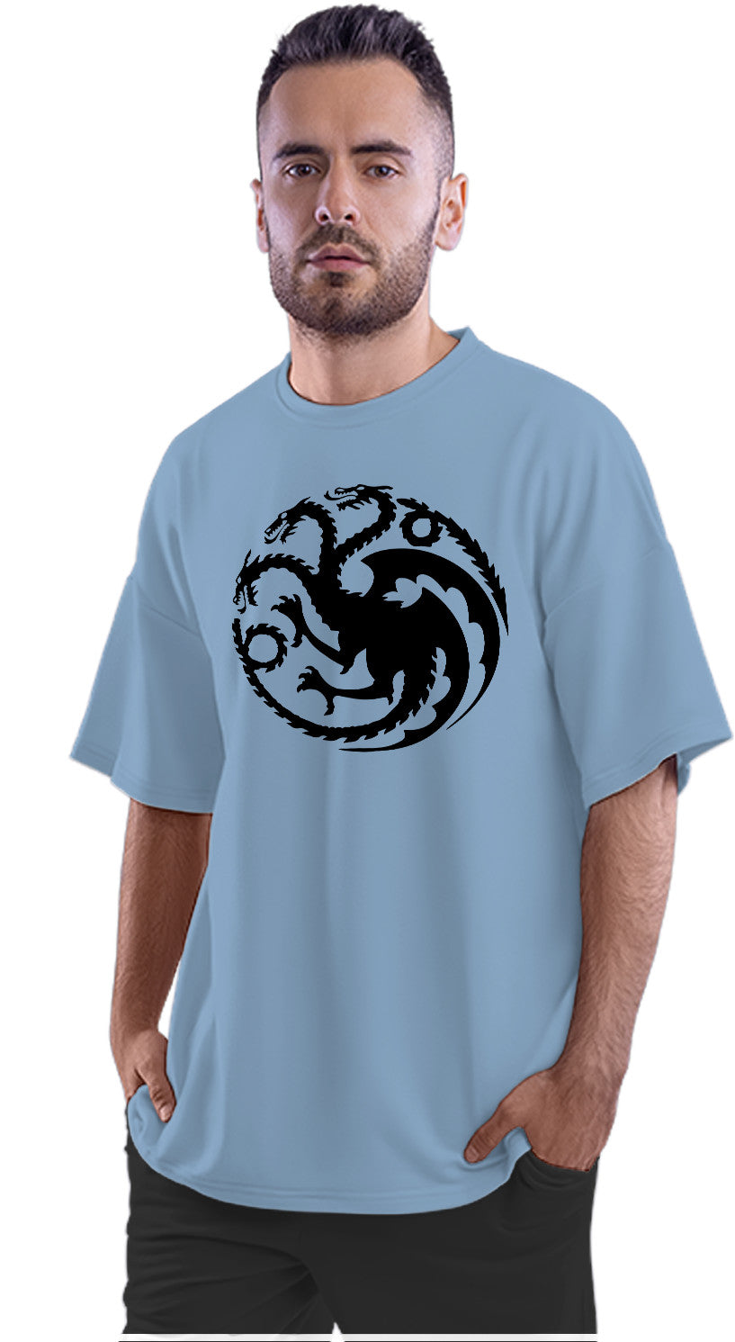 Three Headed Mythical Dragon Oversized Unisex T-shirt