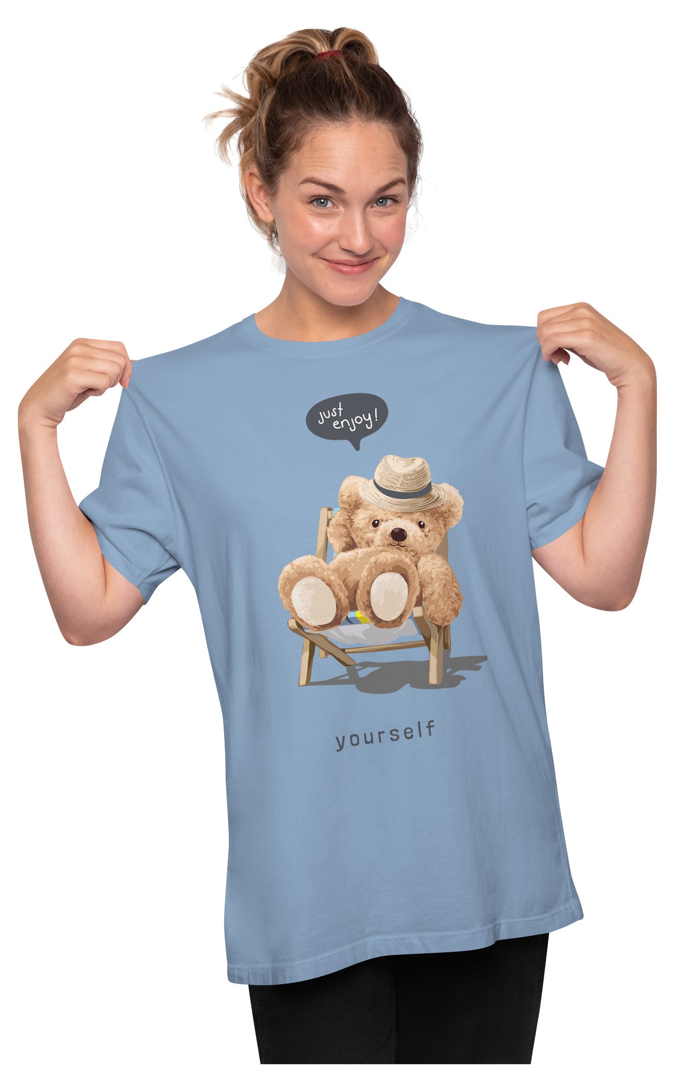 Just Enjoy Yourself - Teddy Bear Oversized Unisex T-shirt