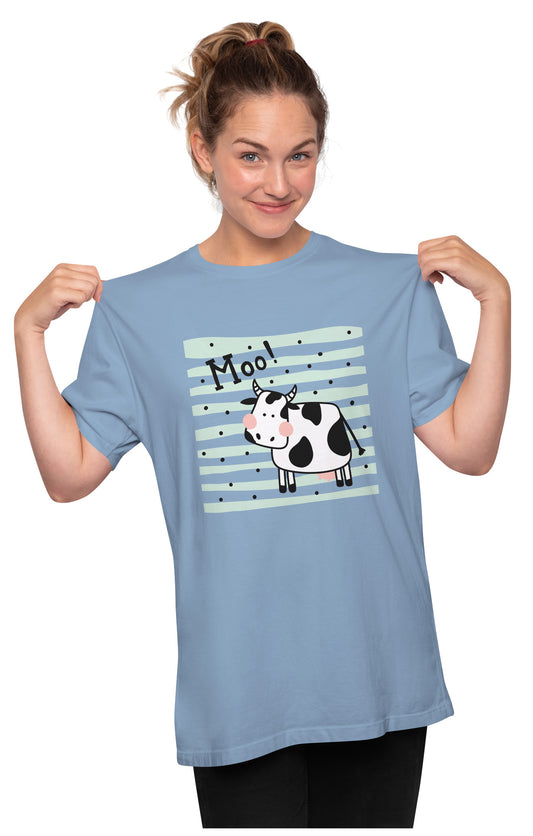Cute Moo Cow Oversized Unisex T-shirt