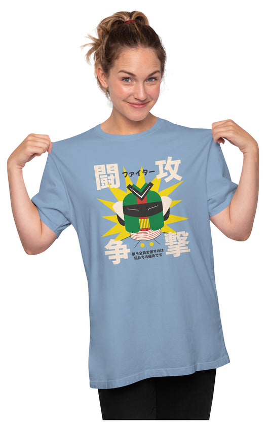 Japanese Retro Style Robot Oversized Unisex T-shirt