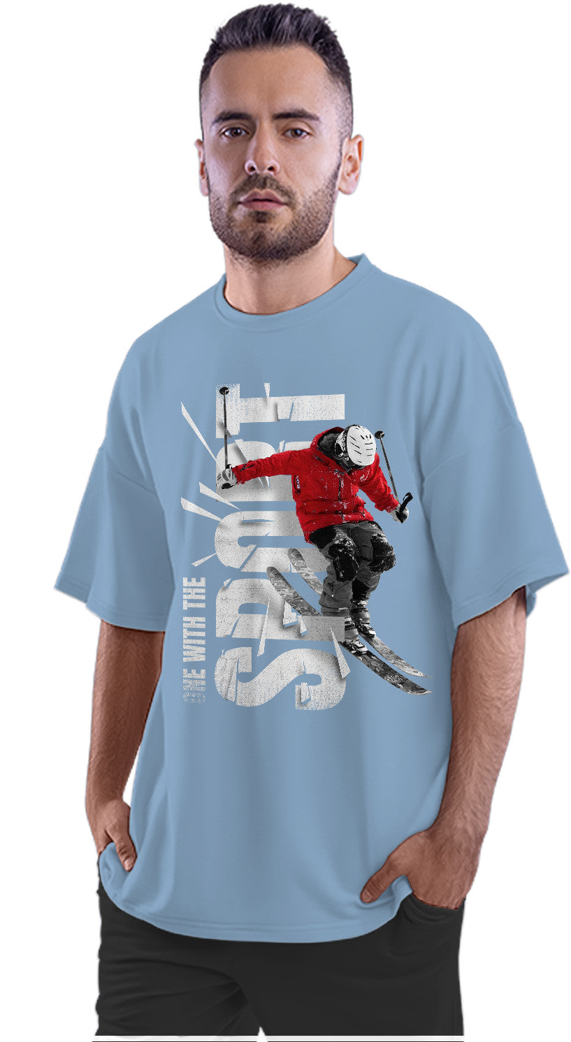 One WIth The Sport - Skiing Oversized Unisex T-shirt