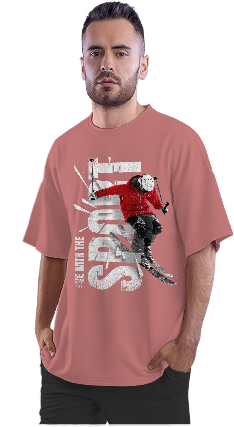 One WIth The Sport - Skiing Oversized Unisex T-shirt