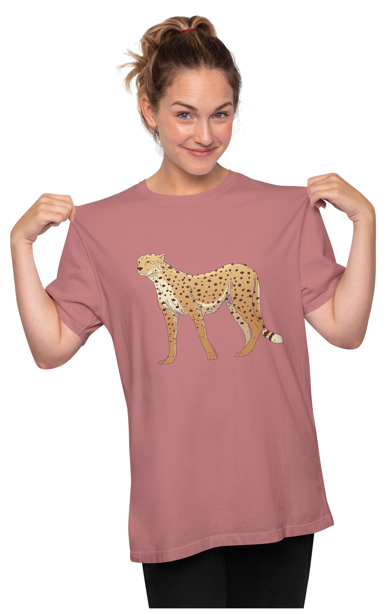 Cheetah Hand Drawn Illustration Oversized Unisex T-shirts