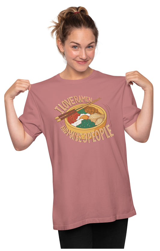 Love Ramen & Maybe Three People Oversized Unisex T-shirt