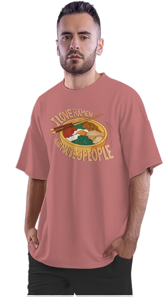 Love Ramen & Maybe Three People Oversized Unisex T-shirt