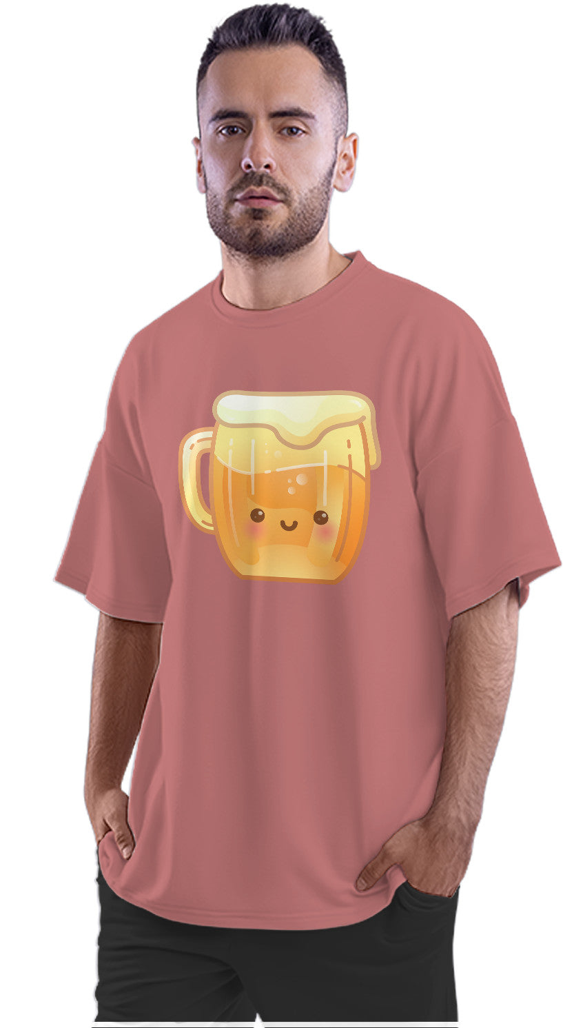 Happy Beer Mug Oversized Unisex T-shirt