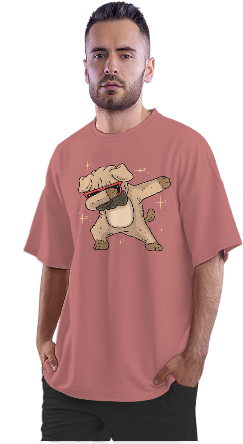 Dabbing Pug Oversized Unisex T-shirt
