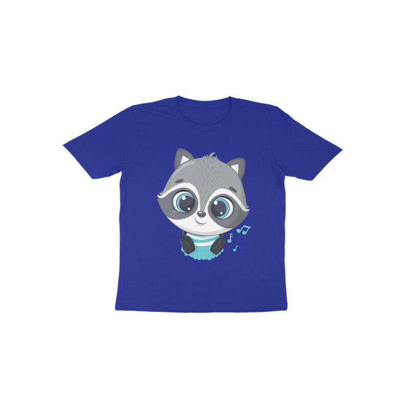 Cute Raccoon With Headphones Toddler T-Sirts