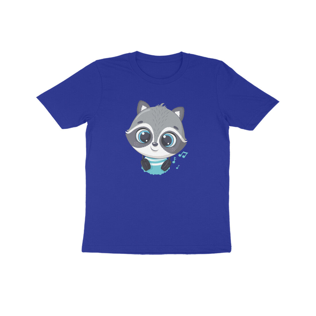 Cute Raccoon With Headphones Kids T-Shirt