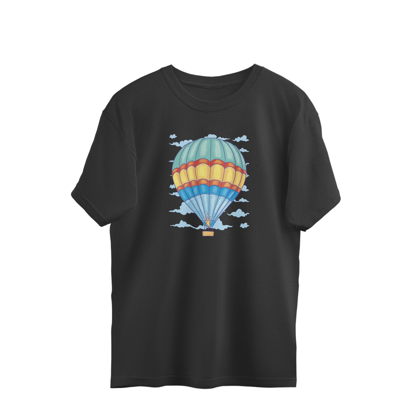 Hot Air Balloon Flying Oversized Unisex T-shirt