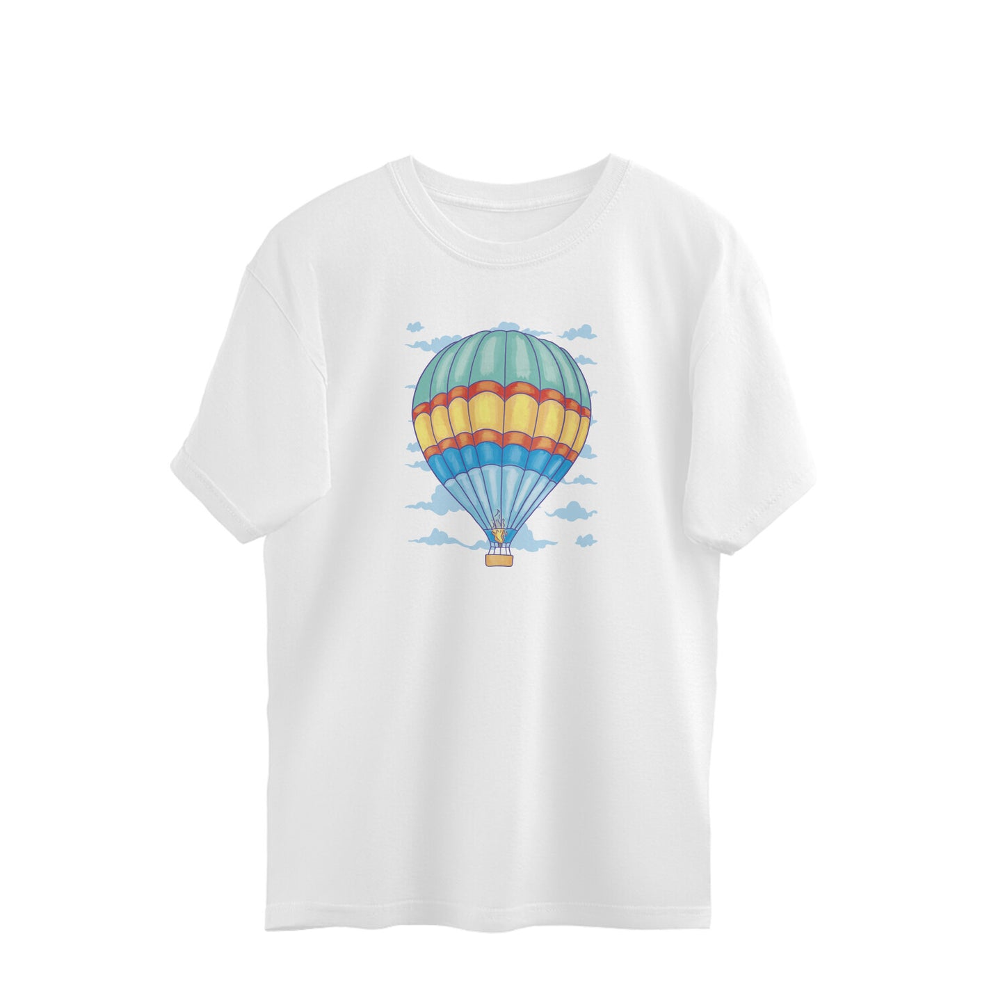 Hot Air Balloon Flying Oversized Unisex T-shirt