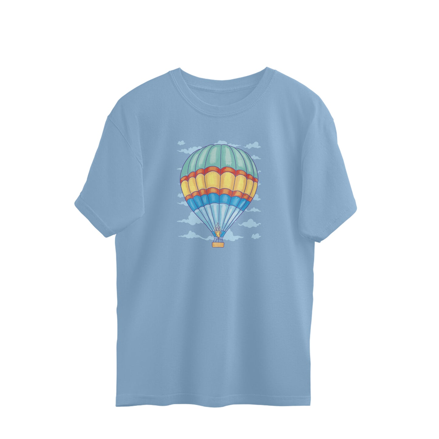 Hot Air Balloon Flying Oversized Unisex T-shirt
