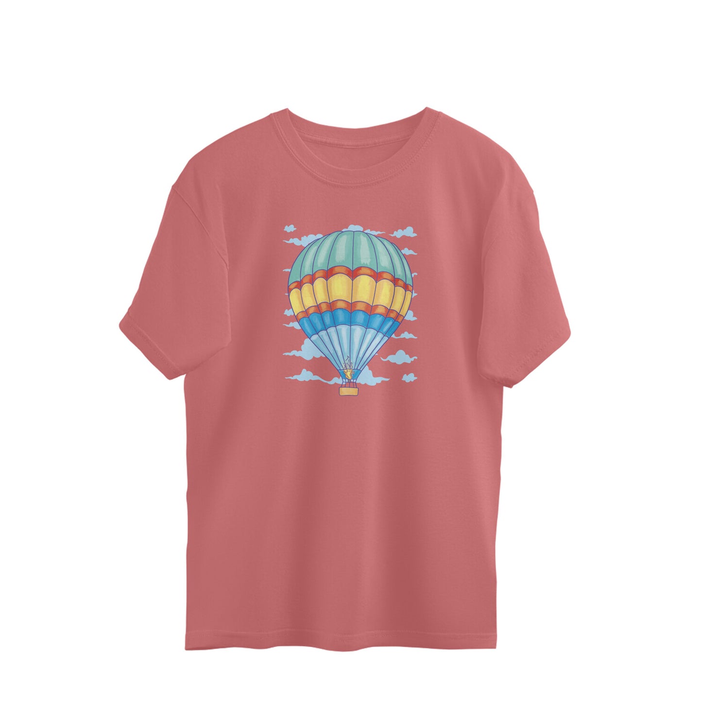 Hot Air Balloon Flying Oversized Unisex T-shirt