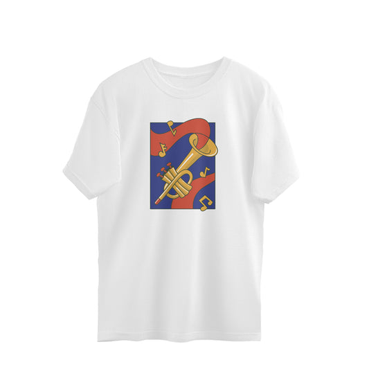 Golden Trumpet Comic Style Oversized Unisex T-shirt