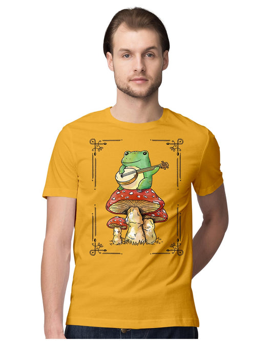 Frog Playing Banjo On Mushroom