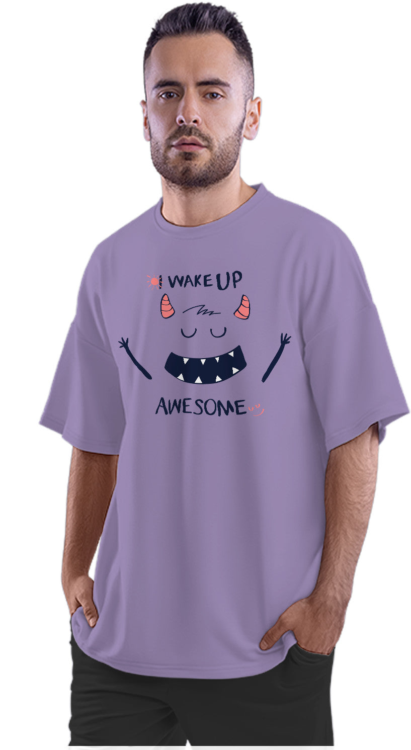 I Wake Up Awesome Oversized Unisex T-shirt