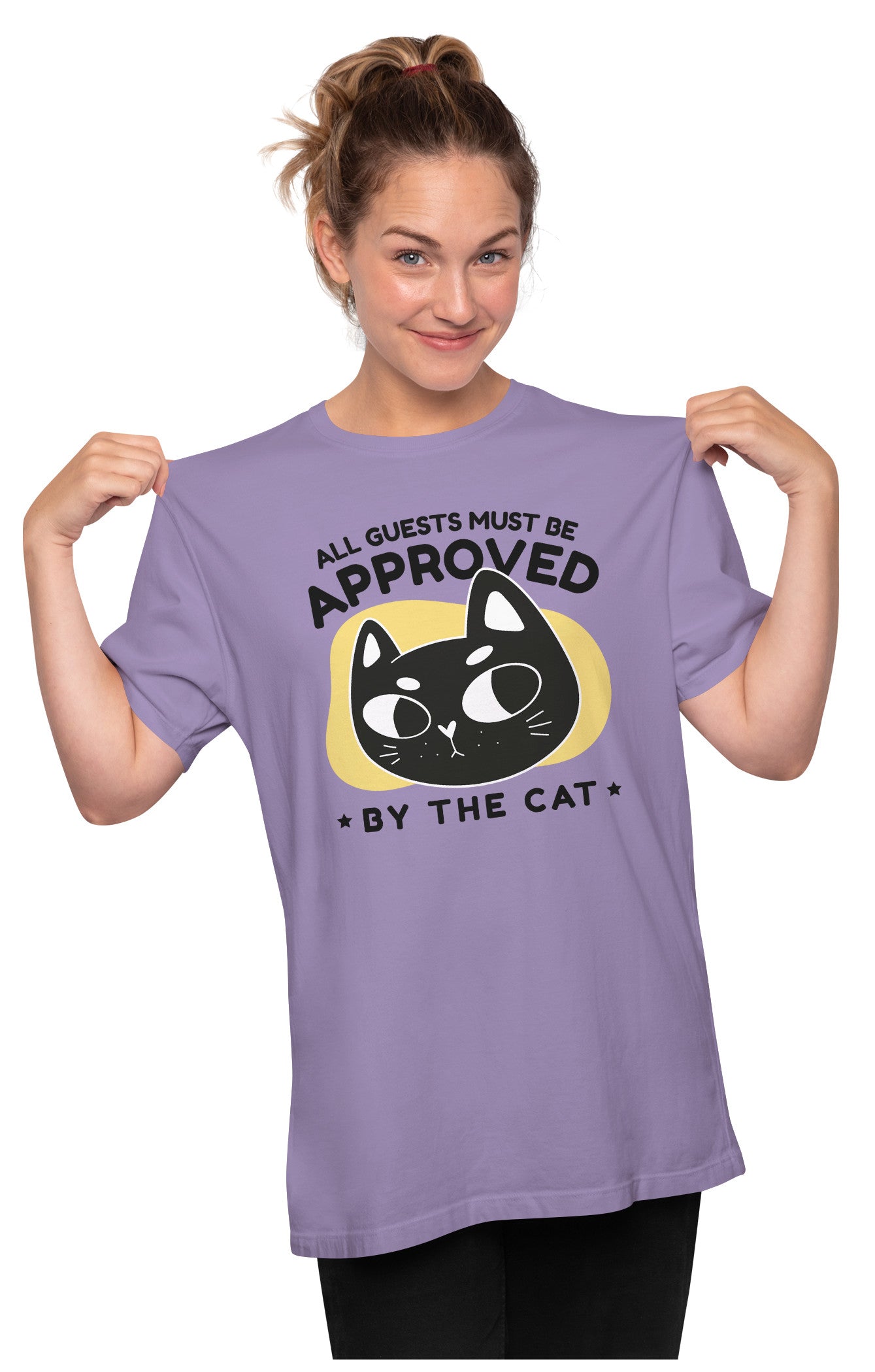 All Guests Must Be Approved By The Cat Oversized Unisex T-shirt