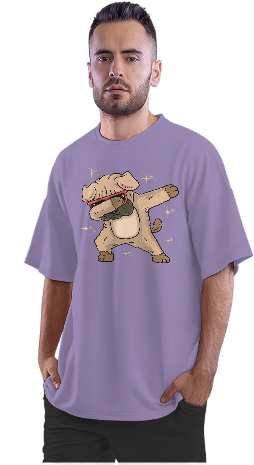 Dabbing Pug Oversized Unisex T-shirt