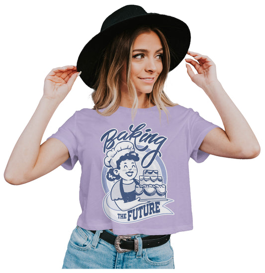 Baking The Future - Retro Cartoon Crop Top