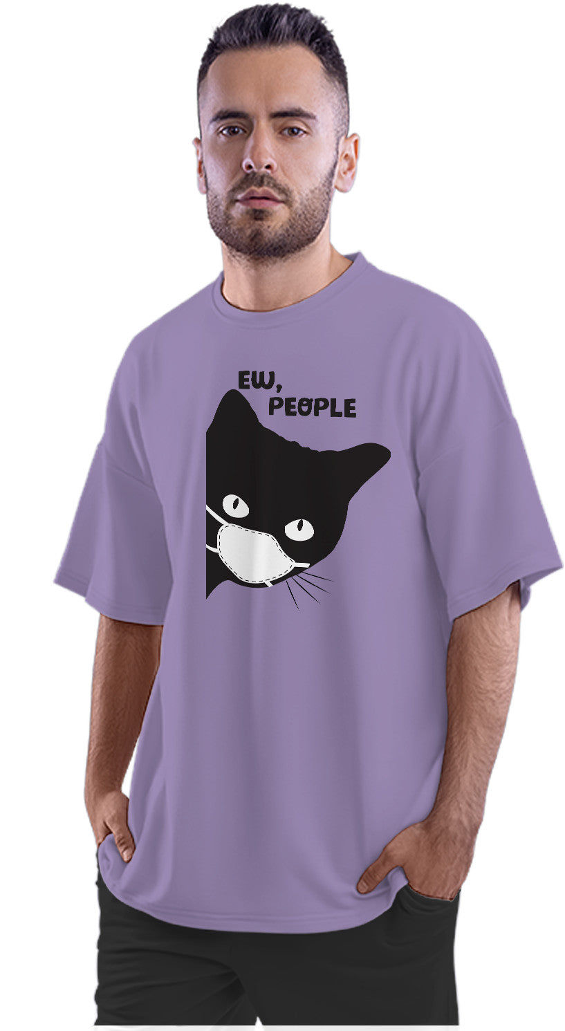 Ew, People - Antisocial Cat Oversized Unisex T-shirt