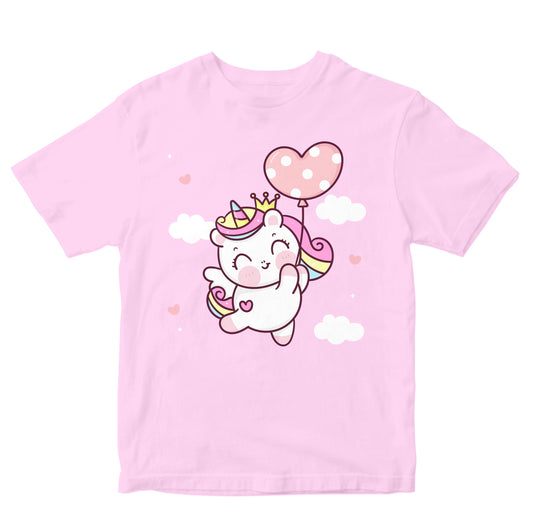 Cute Unicorn With Heart Balloon Toddler T-Shirts