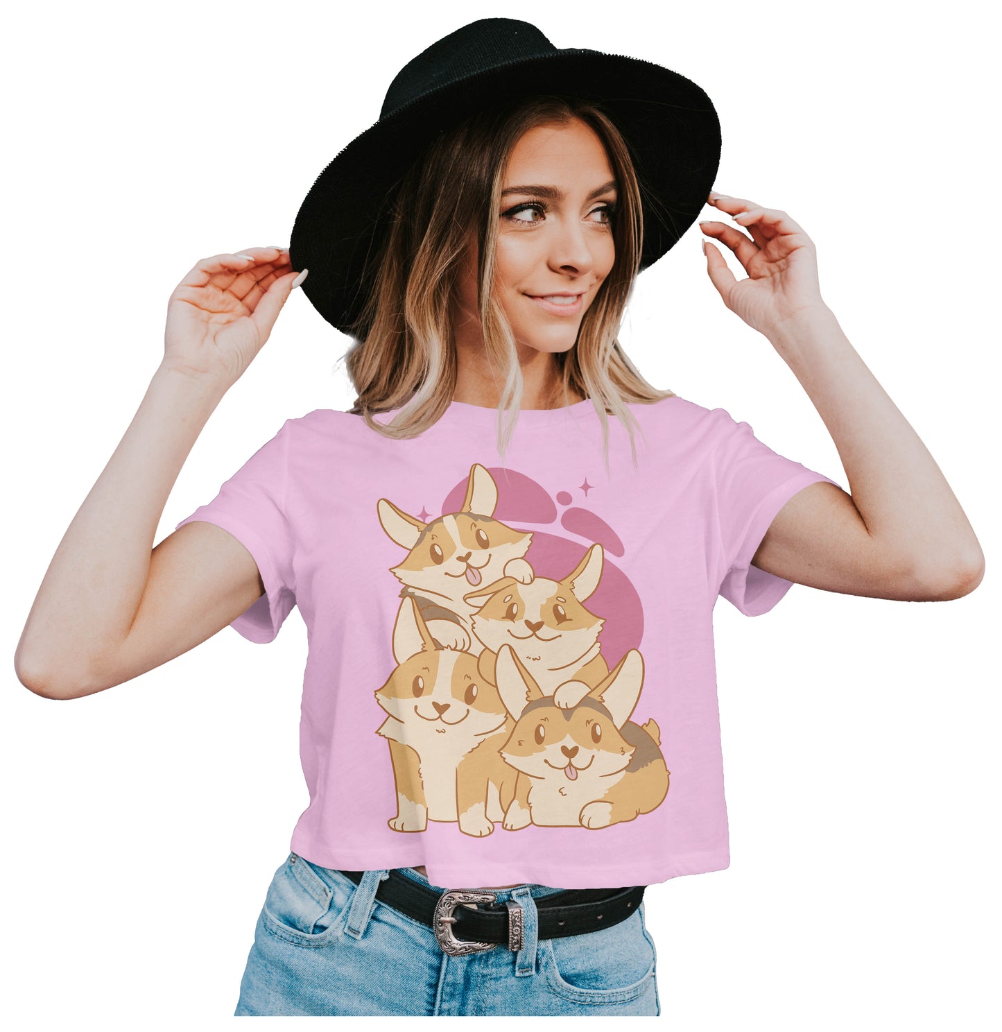 A Pile Of Cute Corgis - Corgi Crop Top T-Shirts