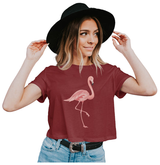 An Elegant Flamingo Crop Top