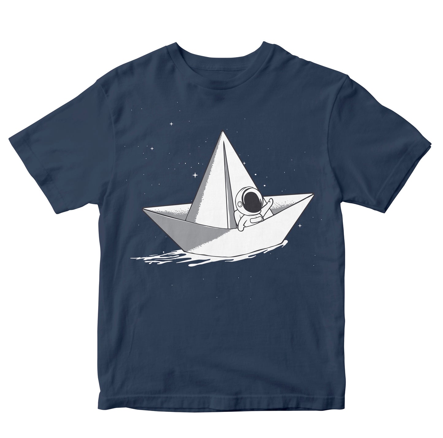 Cute Astronaut In Paper Sail Boat Toddler