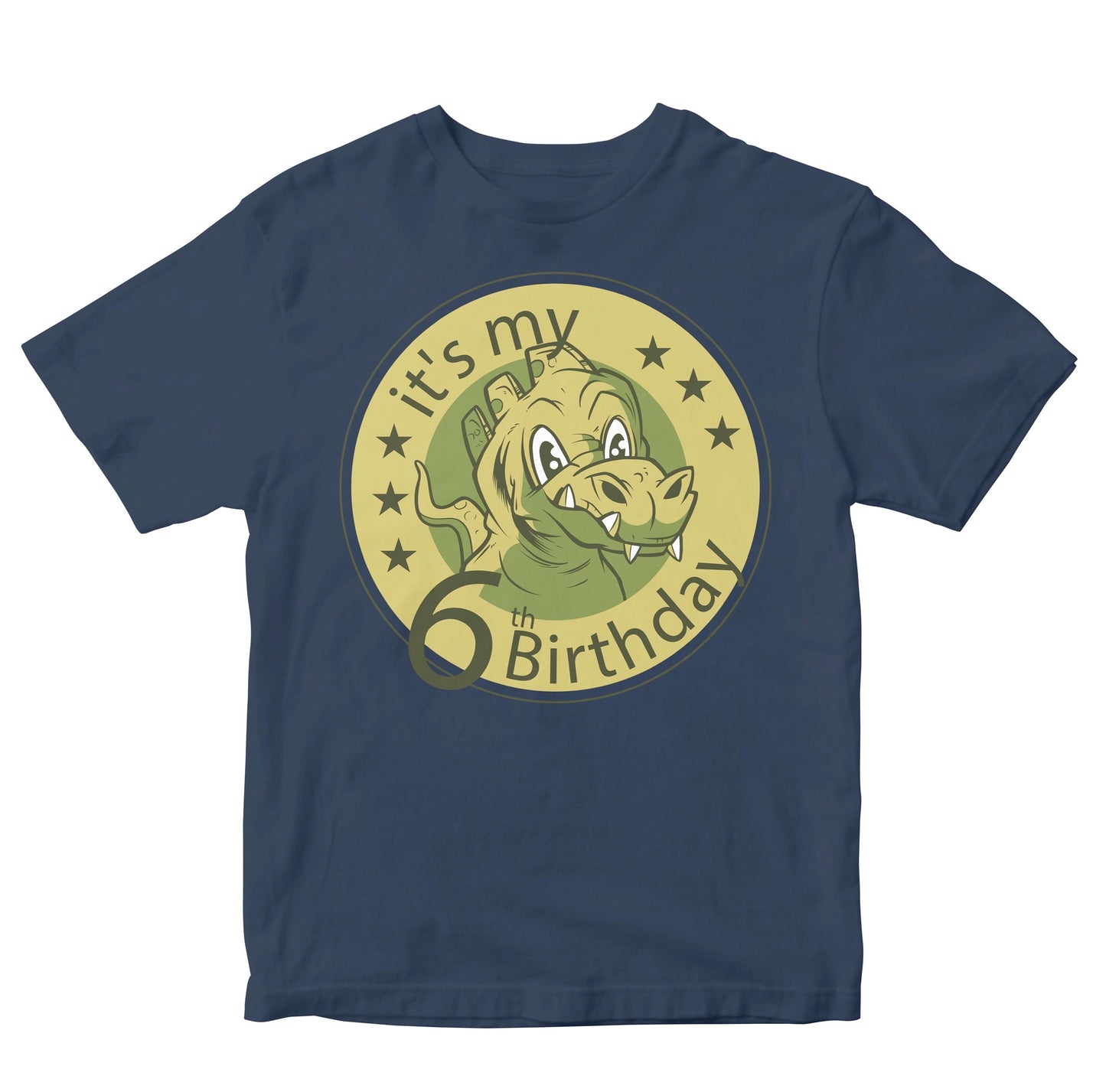 6th Birthday - Cute Dinosaur Kids