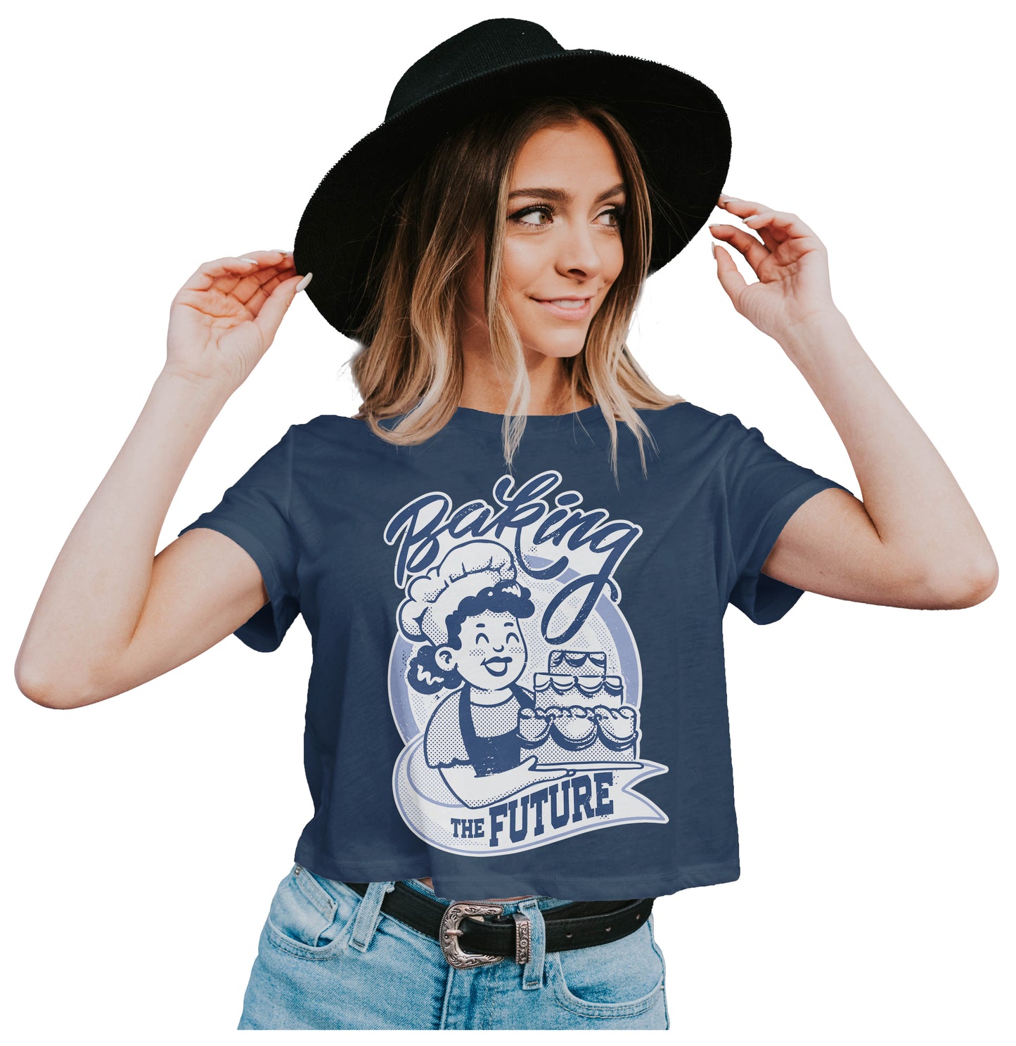 Baking The Future - Retro Cartoon Crop Top