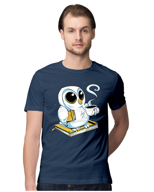 White Owl With Books & Coffee