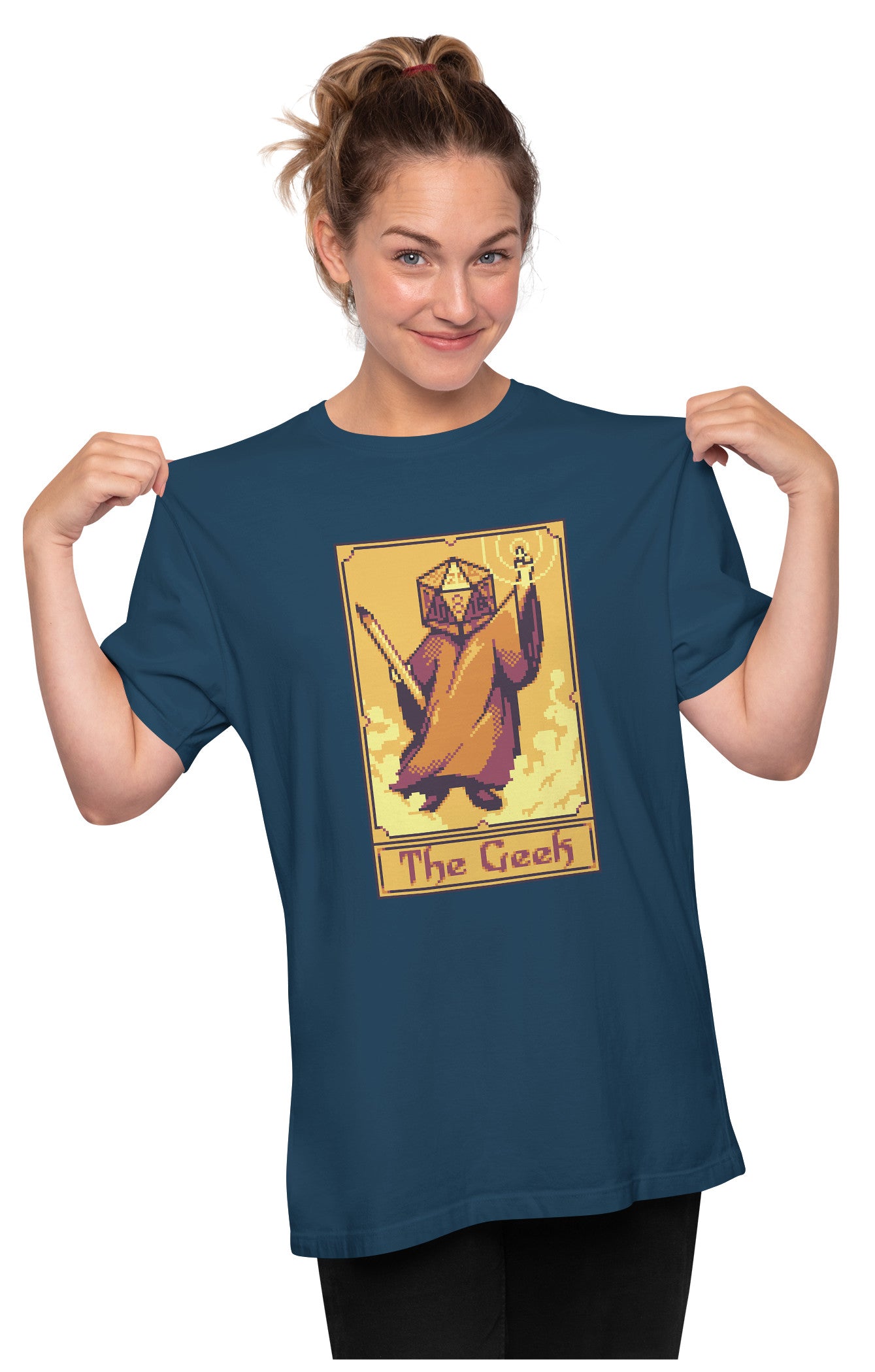 The Geek - Pixel Tarot Card Oversized Unisex T-shirt