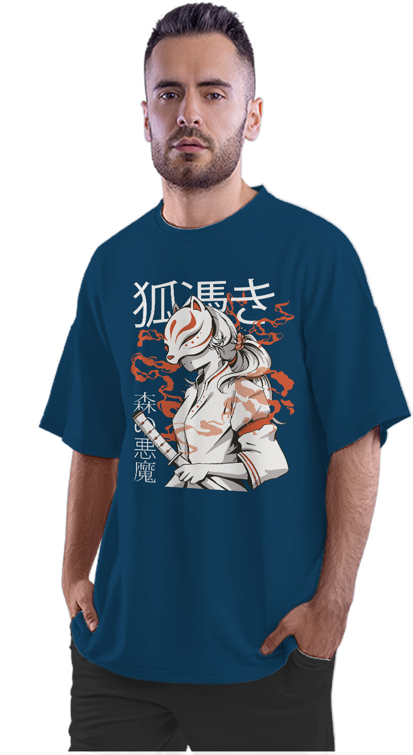 Kitsune Samurai Oversized Unisex T-shirt