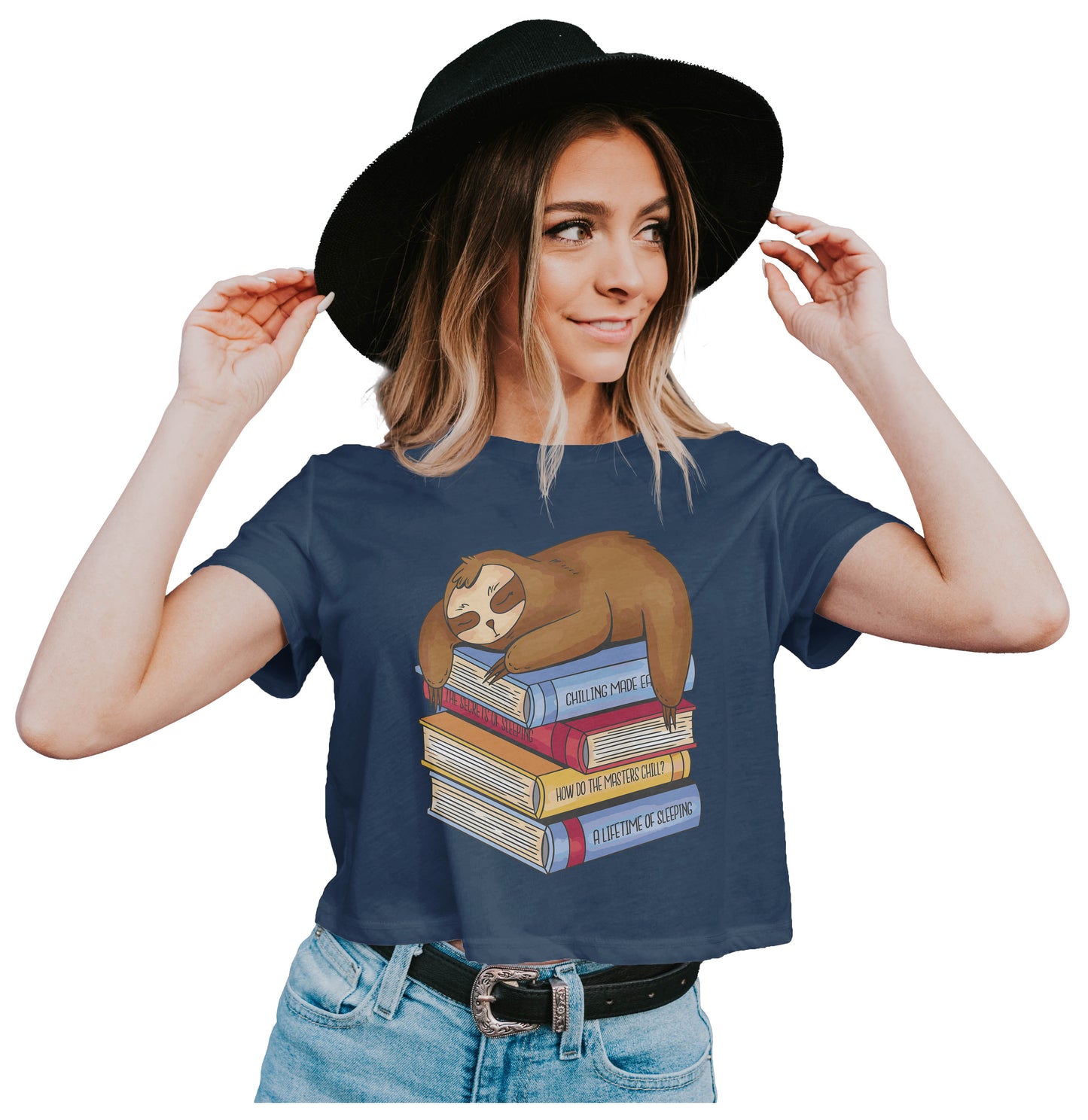 A Sloth That Loves To Read Crop Top