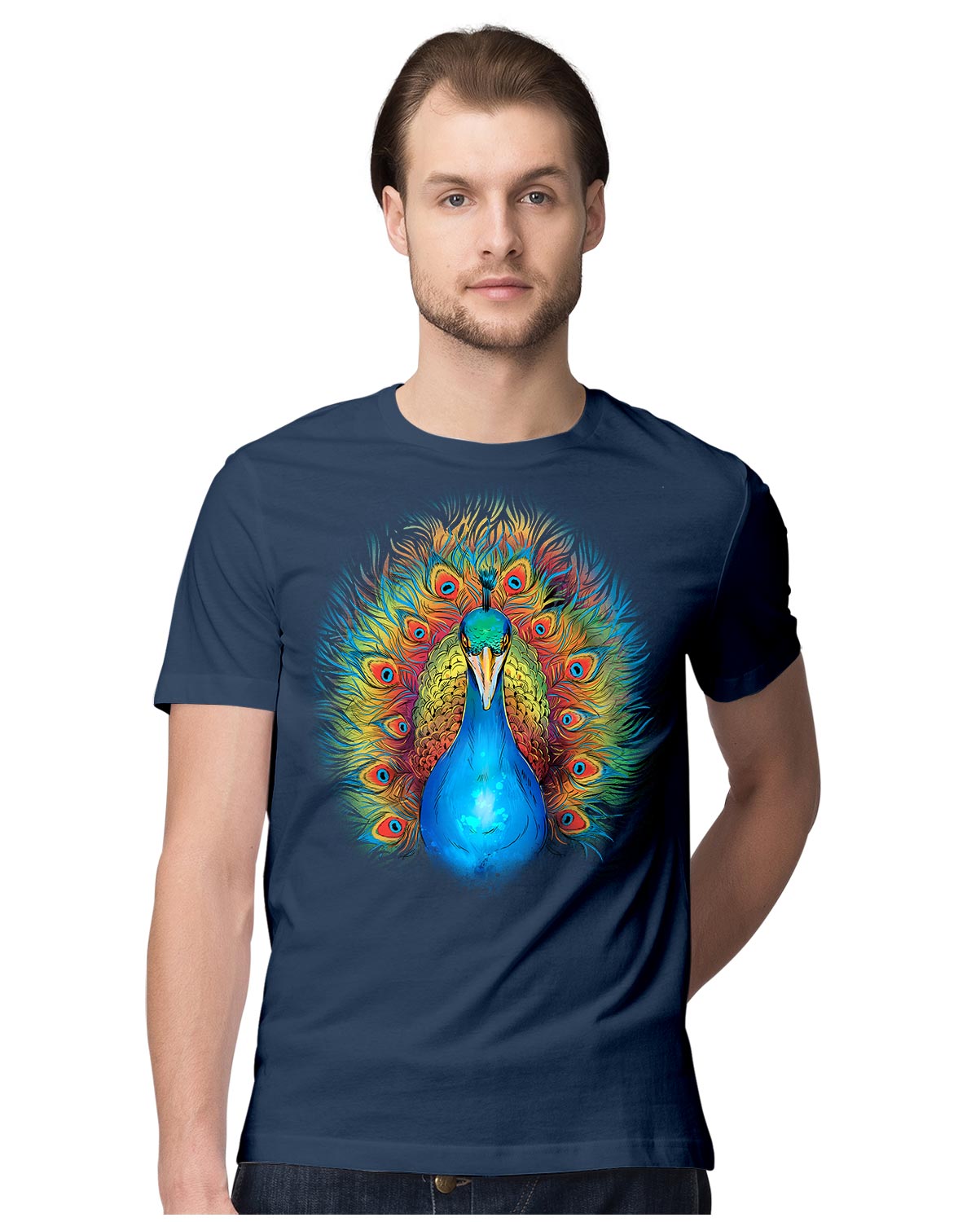 Beautiful Rainbow Peacock Illustration