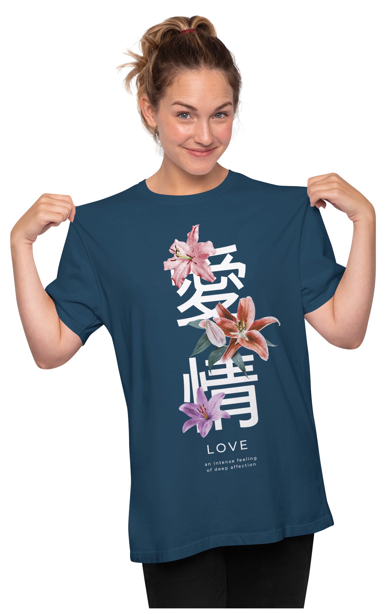 Love Floral Japanese Quote Oversized Unisex T-shirt