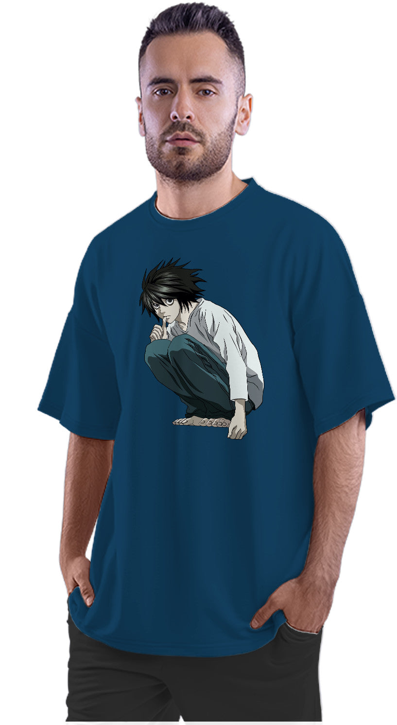 L Crouching Death Note Oversized Unisex T-shirt