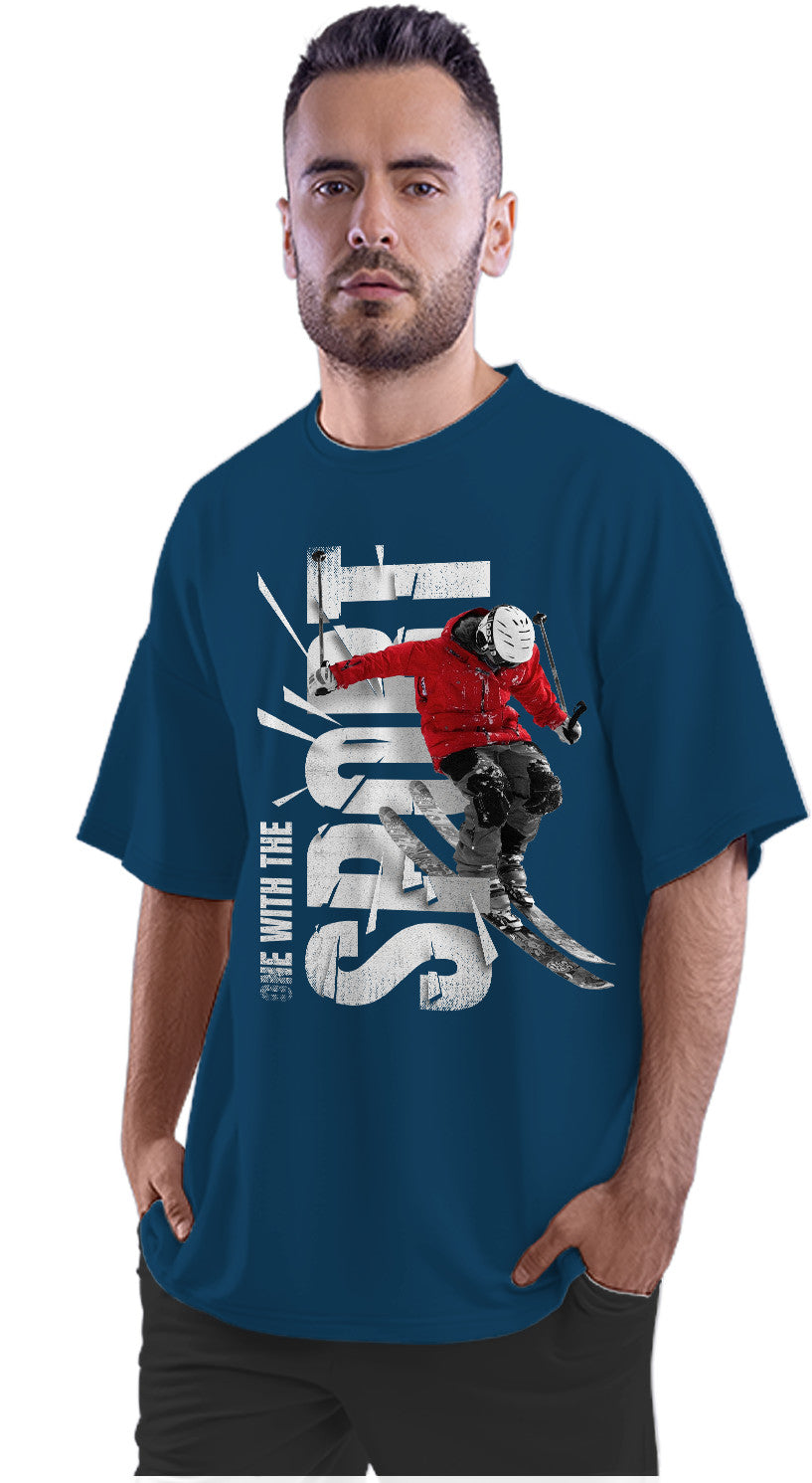 One WIth The Sport - Skiing Oversized Unisex T-shirt