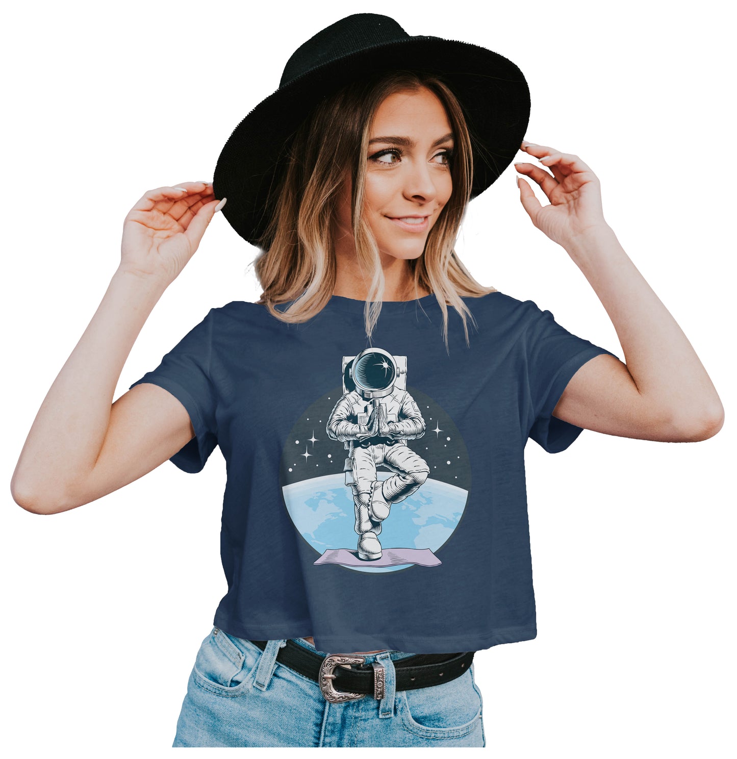 Astronaut - Yoga Pose Crop Top