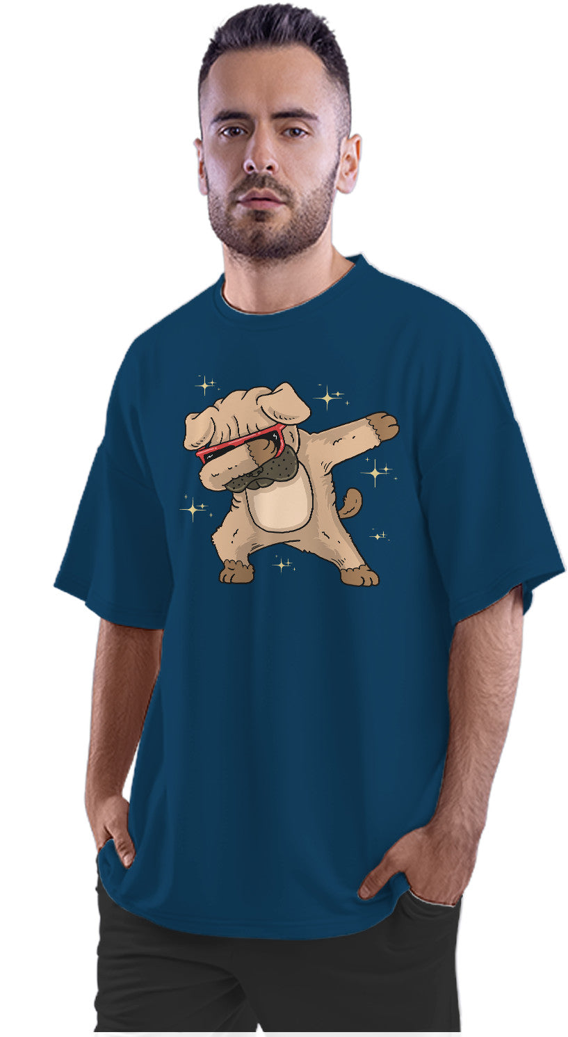 Dabbing Pug Oversized Unisex T-shirt