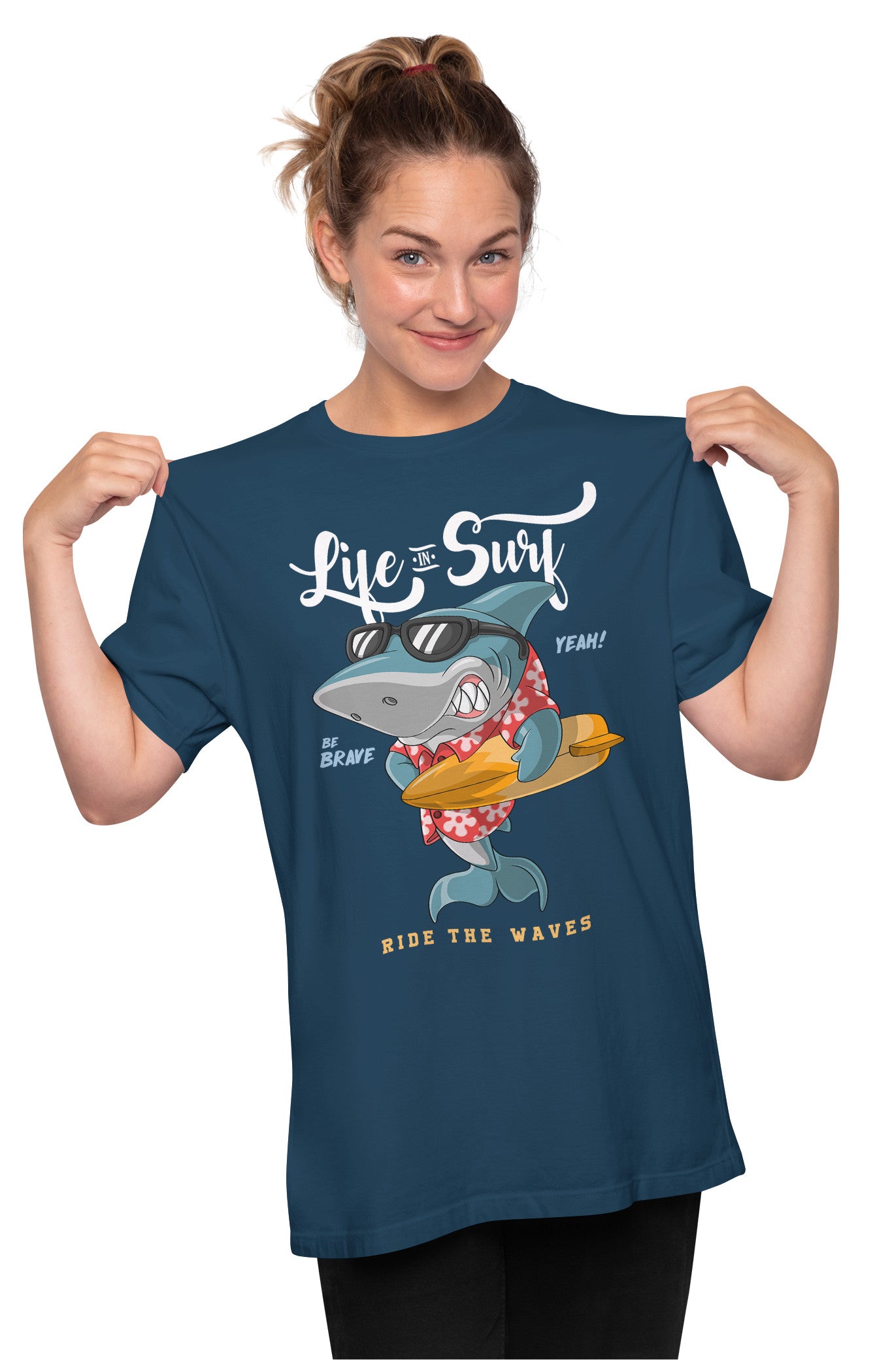 Cool Shark Surfer Dude Oversized Unisex T-shirt
