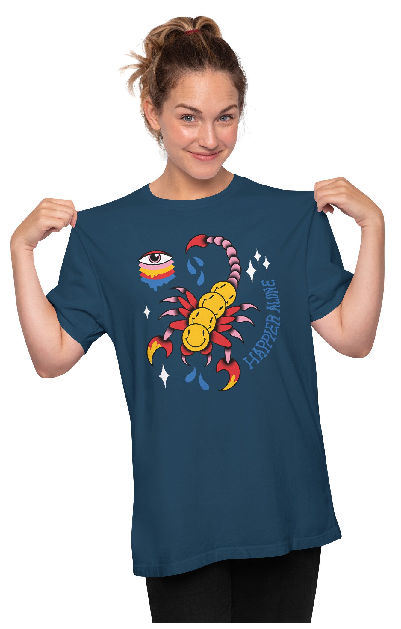 Happier Alone - Trippy Centipede Oversized Unisex T-shirt