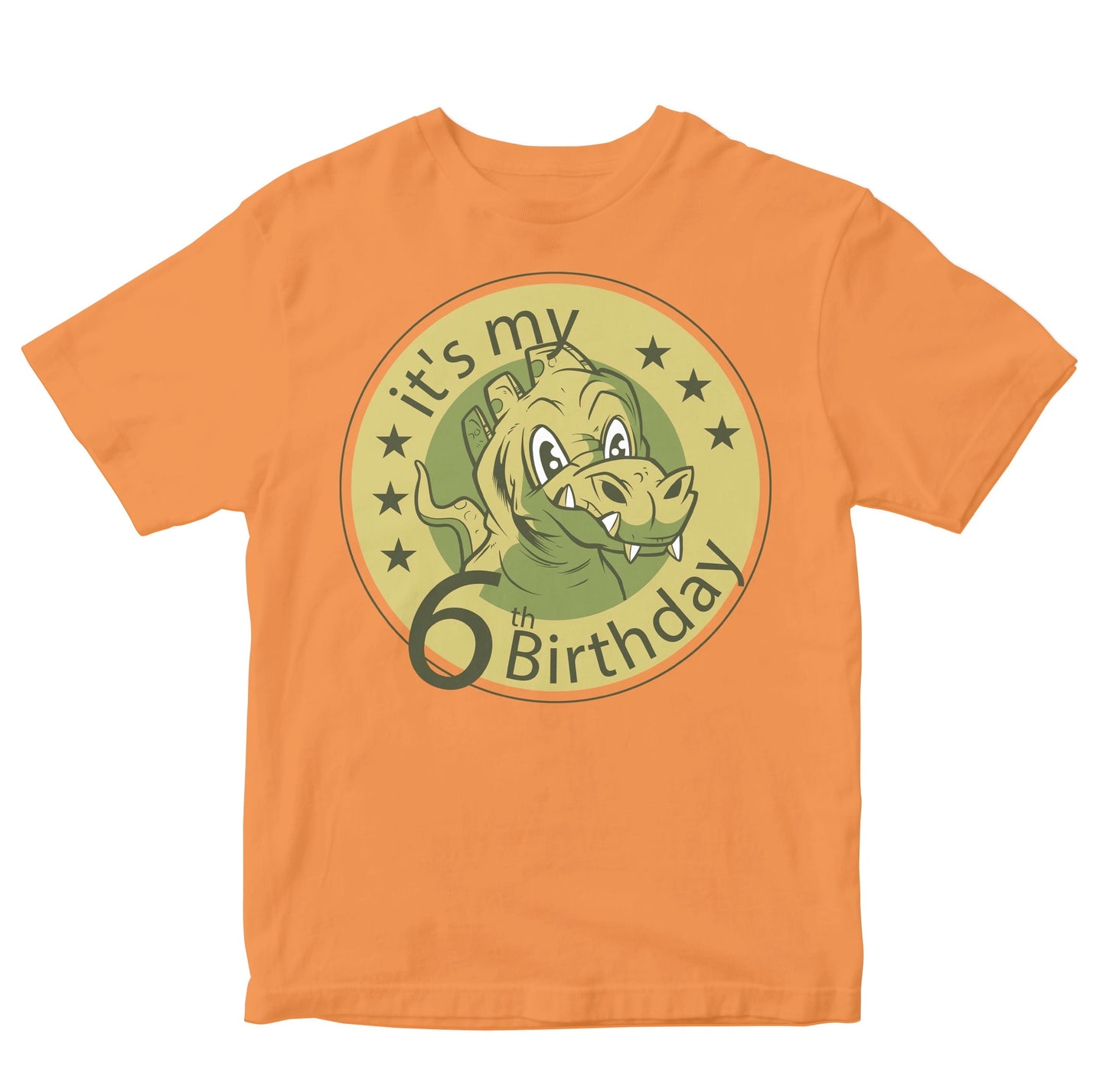 6th Birthday - Cute Dinosaur Kids