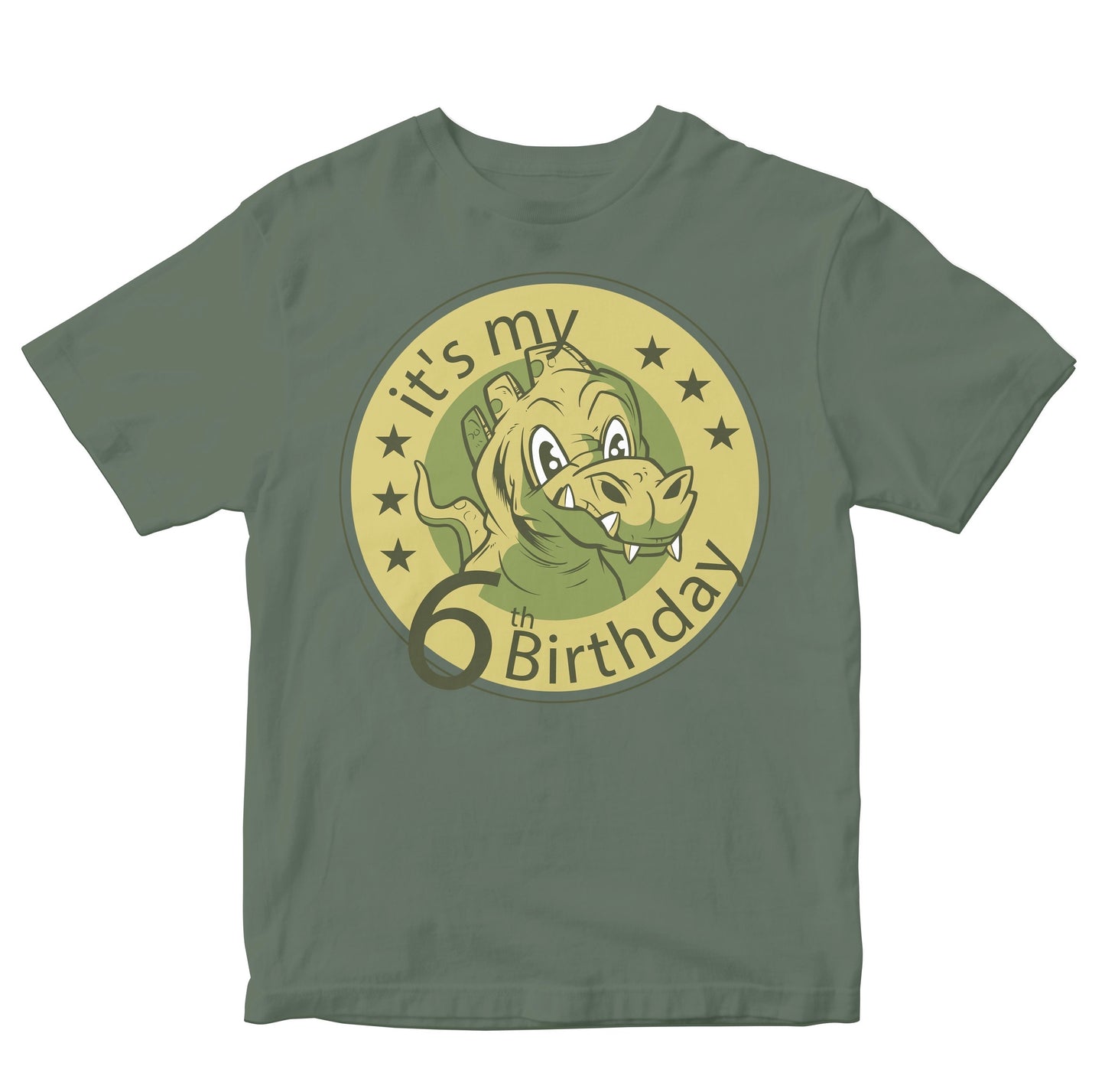 6th Birthday - Cute Dinosaur Kids
