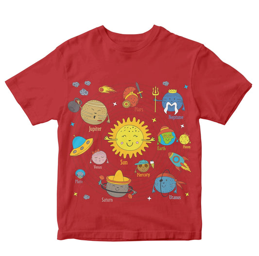 Solar System with Cartoon Planets Toddler