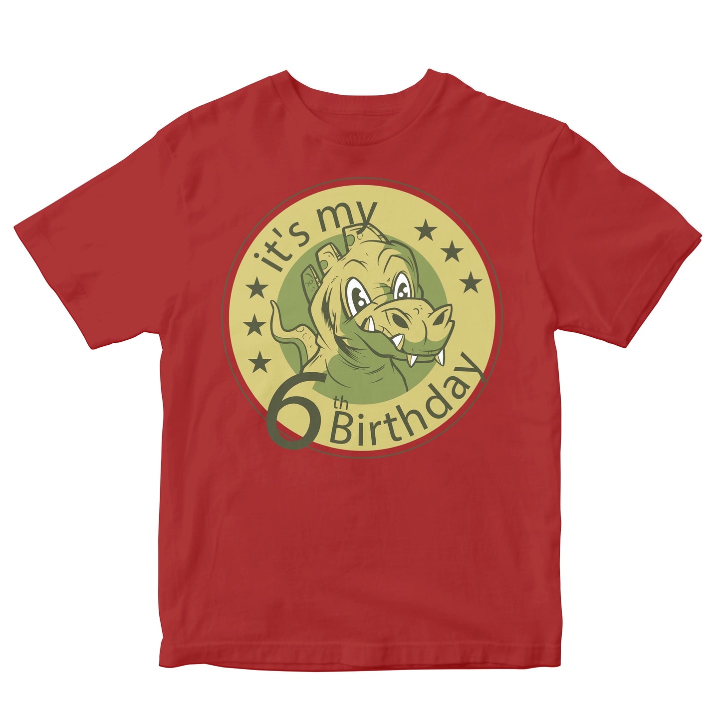 6th Birthday - Cute Dinosaur Kids